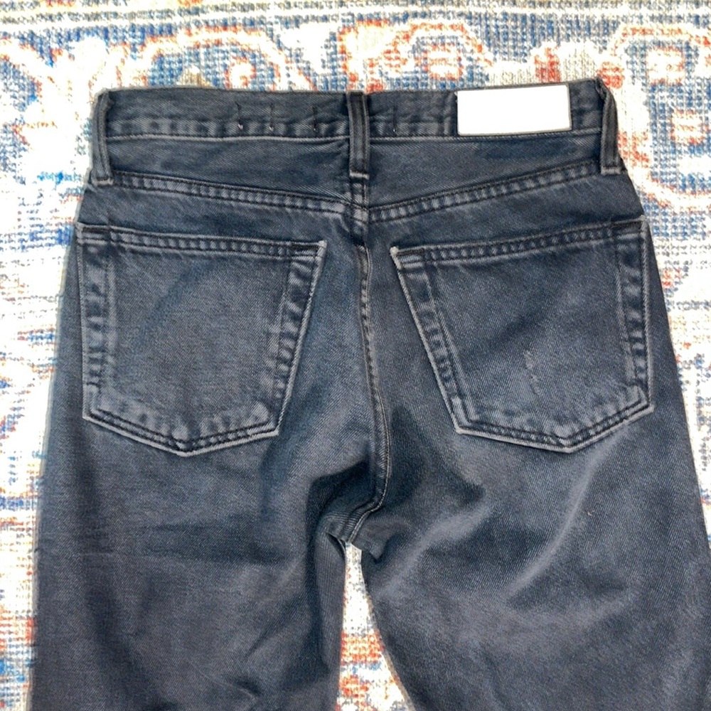 Re/Done Originals Distressed Button Fly Jeans in Worn Black SZ 24 VGUC - Picture 4 of 5